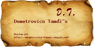 Demetrovics Tamás névjegykártya