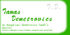 tamas demetrovics business card